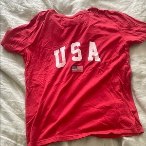 Brandy Melville Red USA Tee